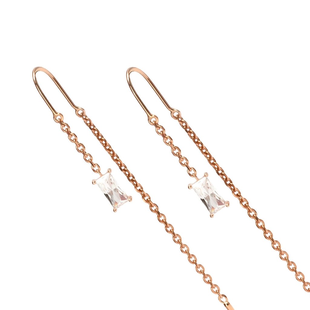 Anting Gantung Emas 7k - Gemma Gold Earring - Quadra Collection - Juene Jewelry - Juene
