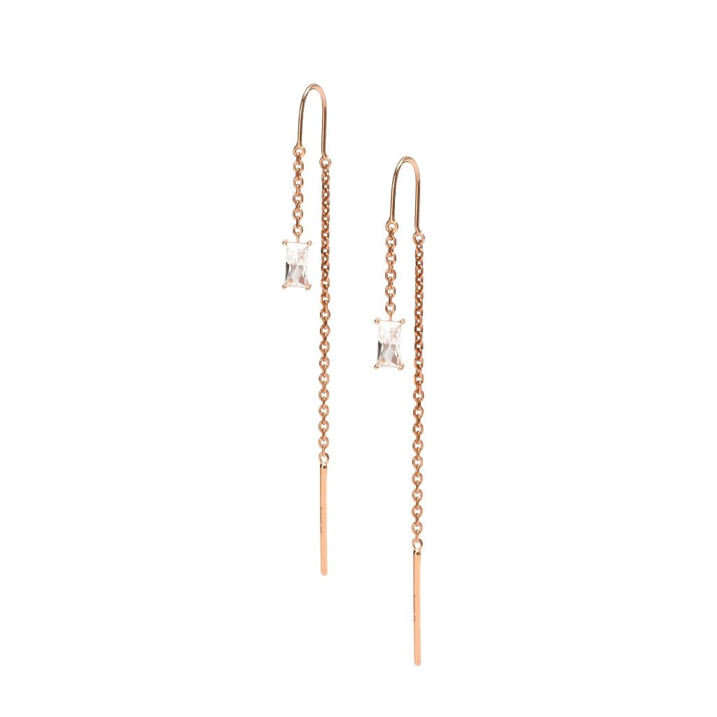 Anting Gantung Emas 7k - Gemma Gold Earring - Quadra Collection - Juene Jewelry - Juene