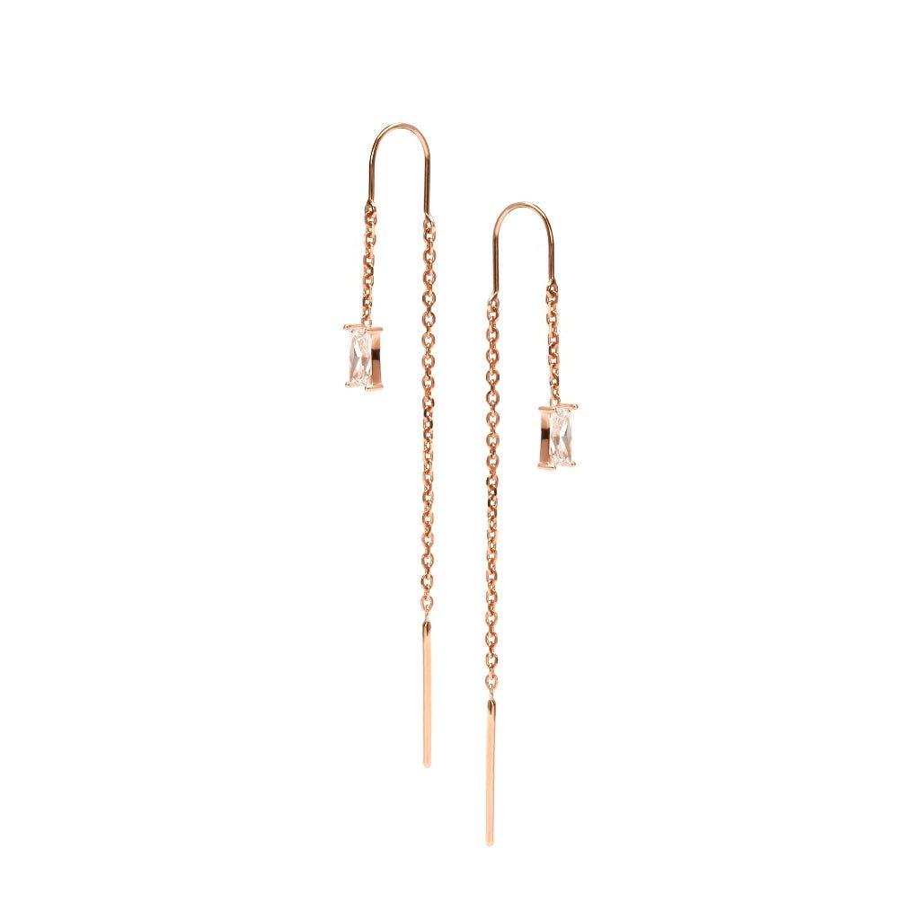 Anting Gantung Emas 7k - Gemma Gold Earring - Quadra Collection - Juene Jewelry - Juene