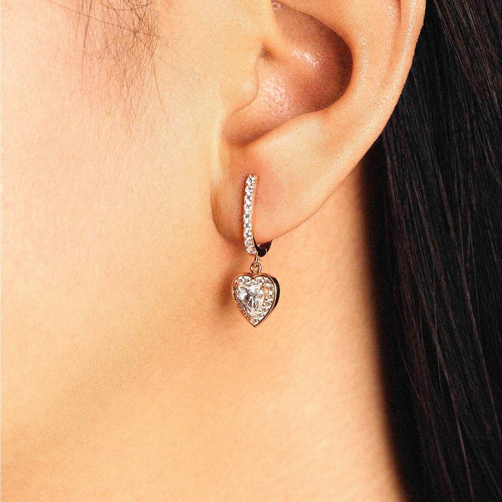 Anting Hoops Emas 7k - Heart Gold Earring - Avelia Collection - Juene Jewelry - Juene