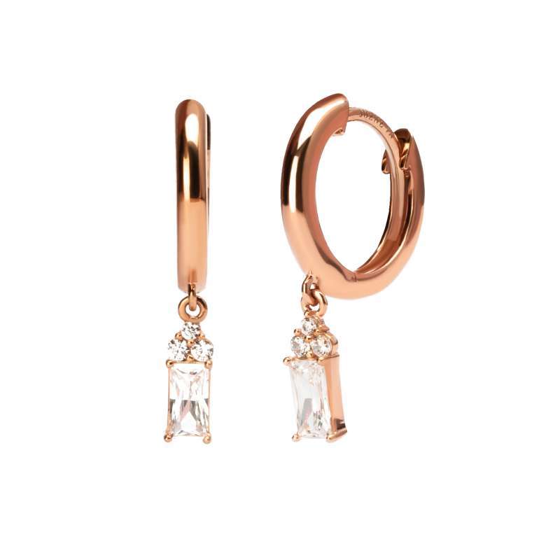 Anting Hoops Emas 7k - Nora Gold Hoops Earring - Quadra Collection - Juene Jewelry