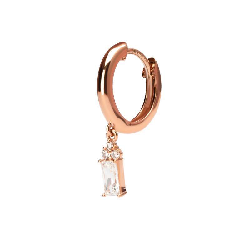 Anting Hoops Emas 7k - Nora Gold Hoops Earring - Quadra Collection - Juene Jewelry