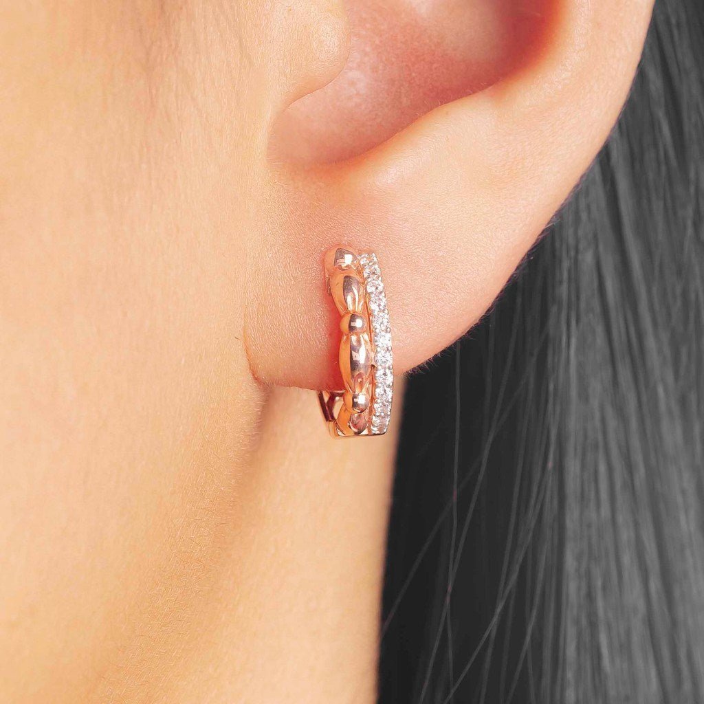 Anting Hoops Emas 7k - Tacha Gold Earring - Dotsy Collection - Juene Jewelry - Juene