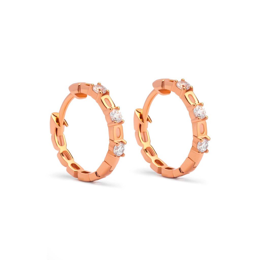 Anting Hoops Emas 7k - Via Gold Hoops Earring - Alaina Collection - Juene Jewelry - Juene