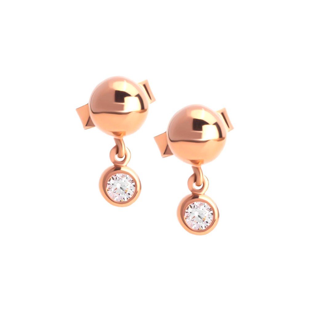 Anting Stud Emas 7k - Ellie Gold Earring - Dotsy Collection - Juene Jewelry - Juene