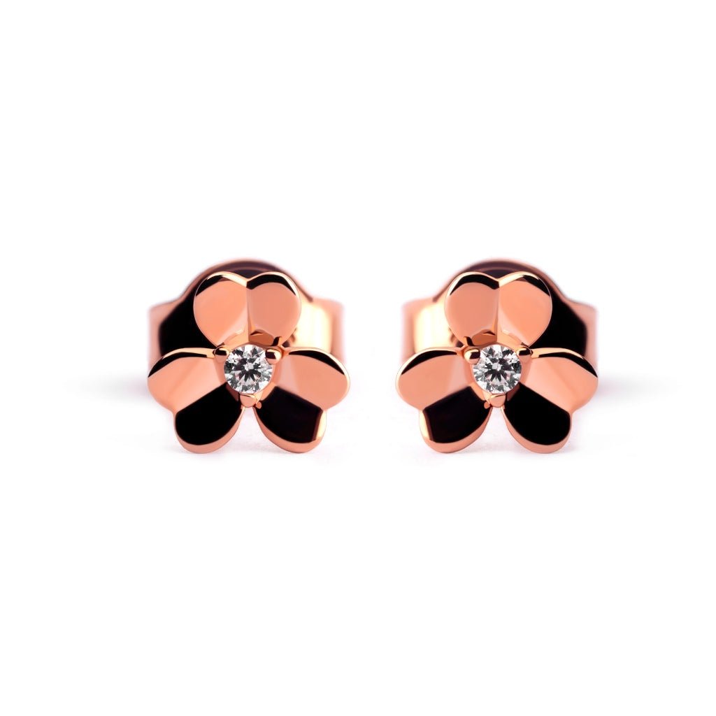 Anting Stud Emas 7k - Fleur Gold Earring - Luxxe 02 Collection - Juene Jewelry - Juene