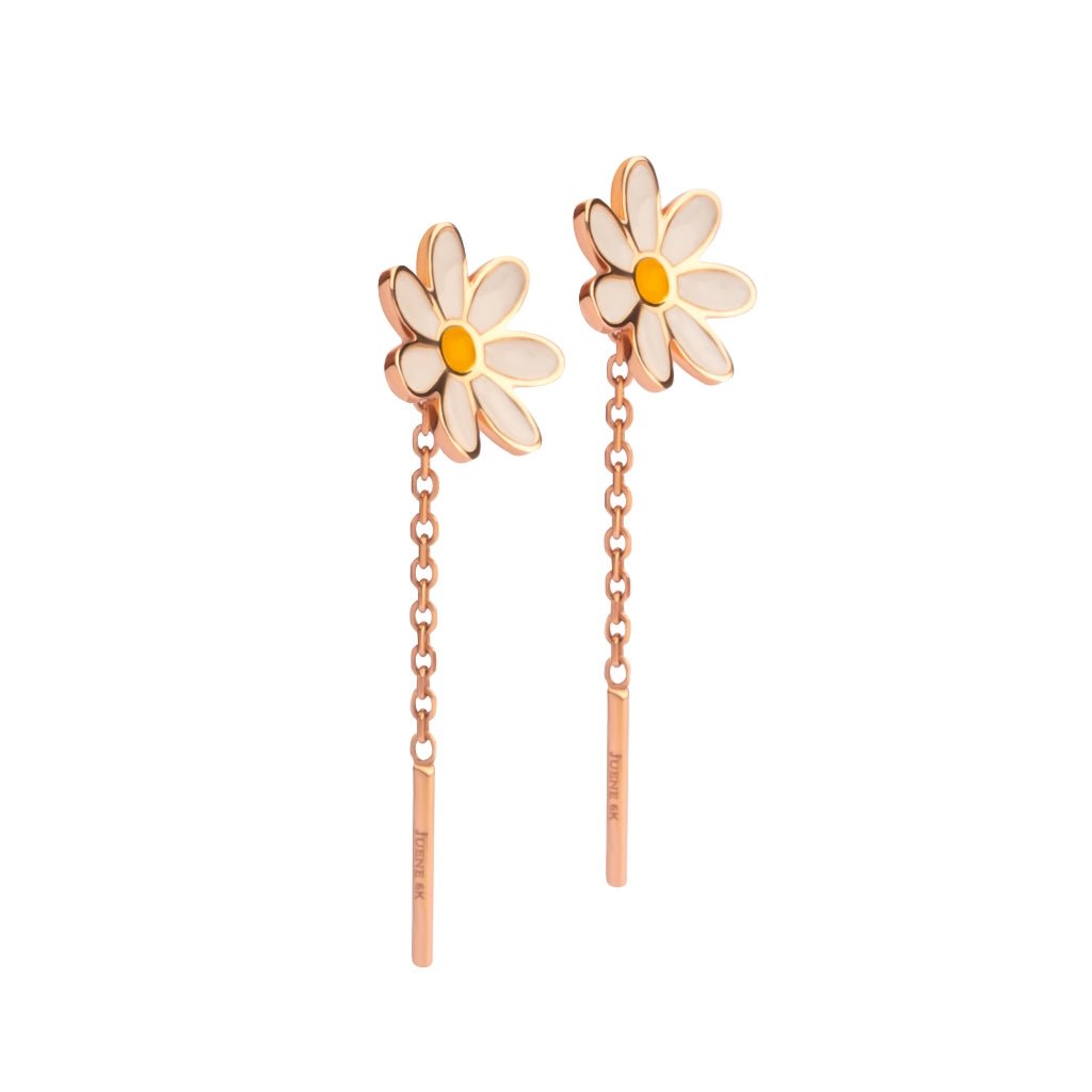 Anting Stud Emas 7k - Flo Daisy Gold Earring - Alaina Collection - Juene Jewelry - Juene