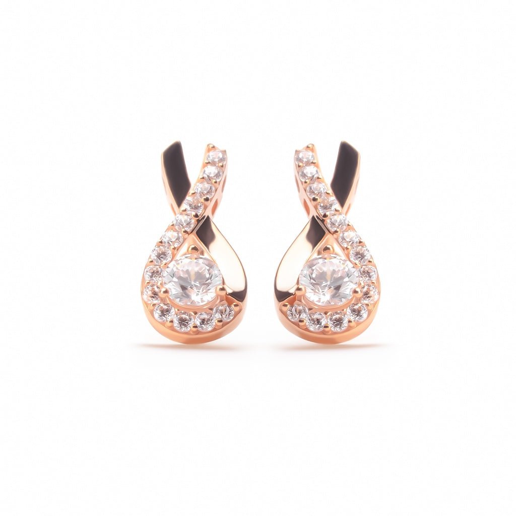 Anting Stud Emas 7k - Light Gold Earring - Eternal Collection - Juene Jewelry - Juene