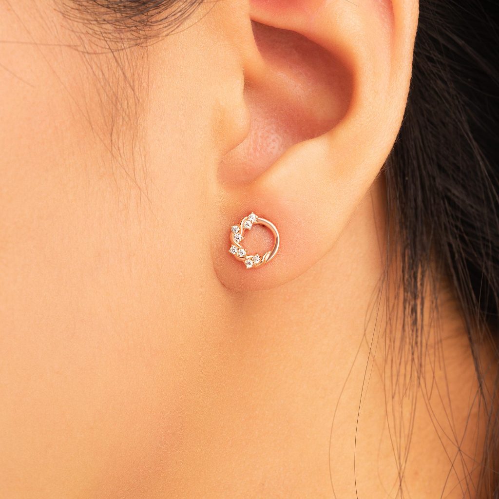 Anting Stud Emas 7k - Naya Gold Earring - Adorn Collection - Juene Jewelry - Juene