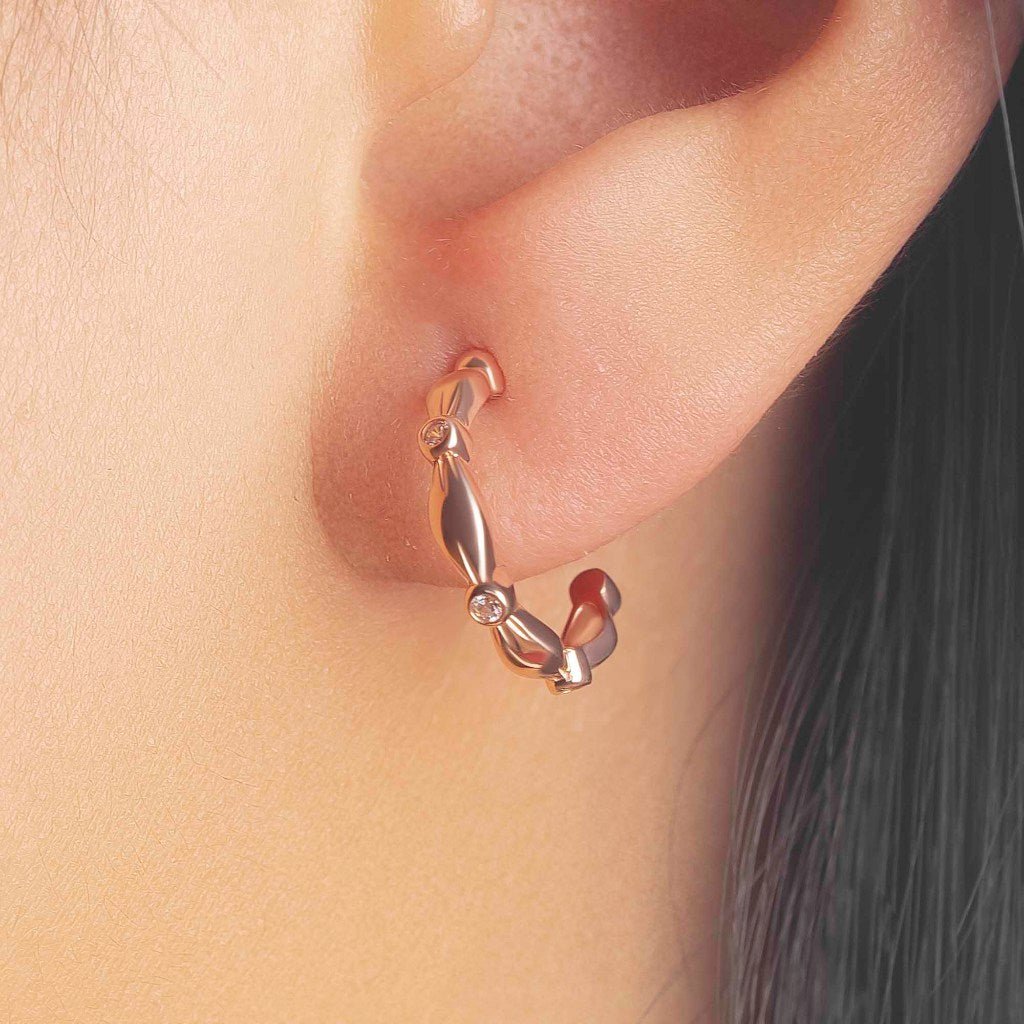 Anting Stud Emas 7k - Orea Gold Earring - Dotsy Collection - Juene Jewelry - Juene