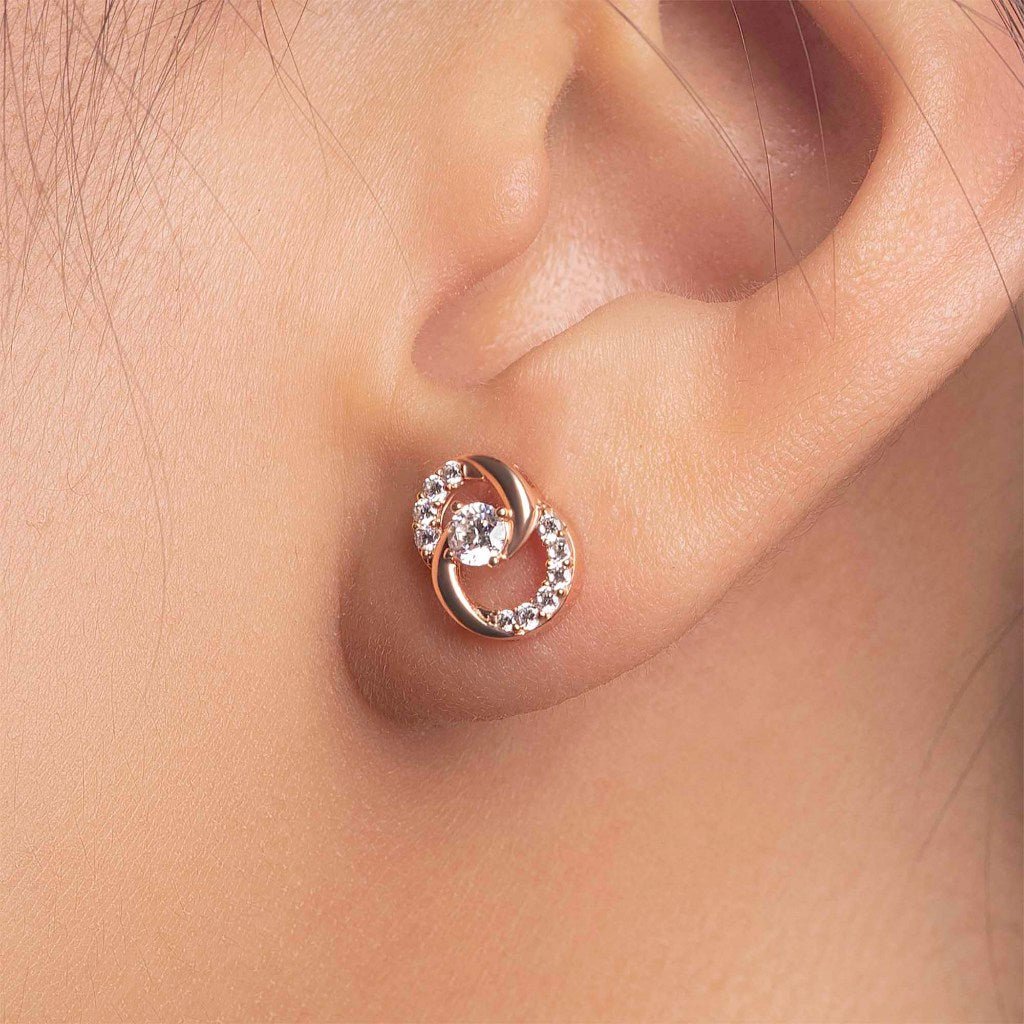 Anting Stud Emas 7k - Raina Gold Earring - Eternal Collection - Juene Jewelry - Juene