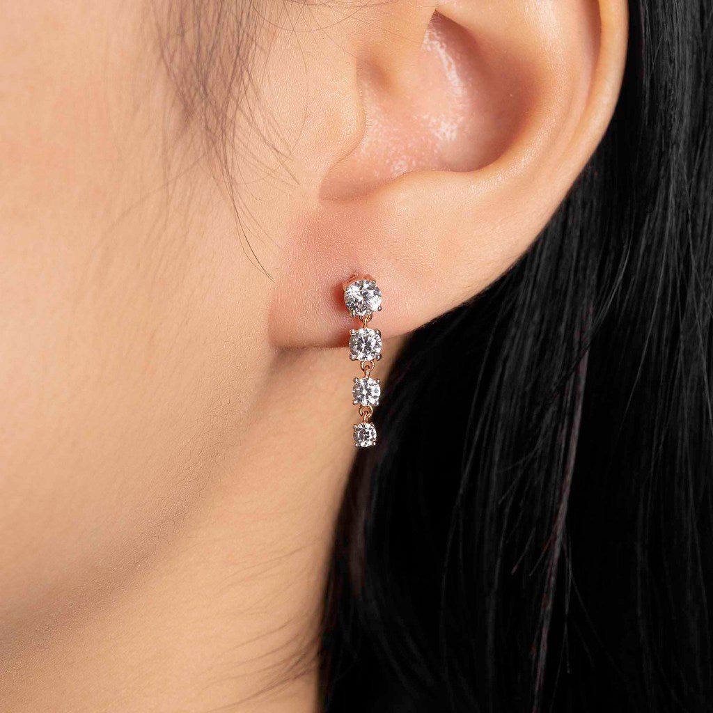 Anting Stud Emas 7k - Rona Gold Earring - Glacia Collection - Juene Jewelry - Juene