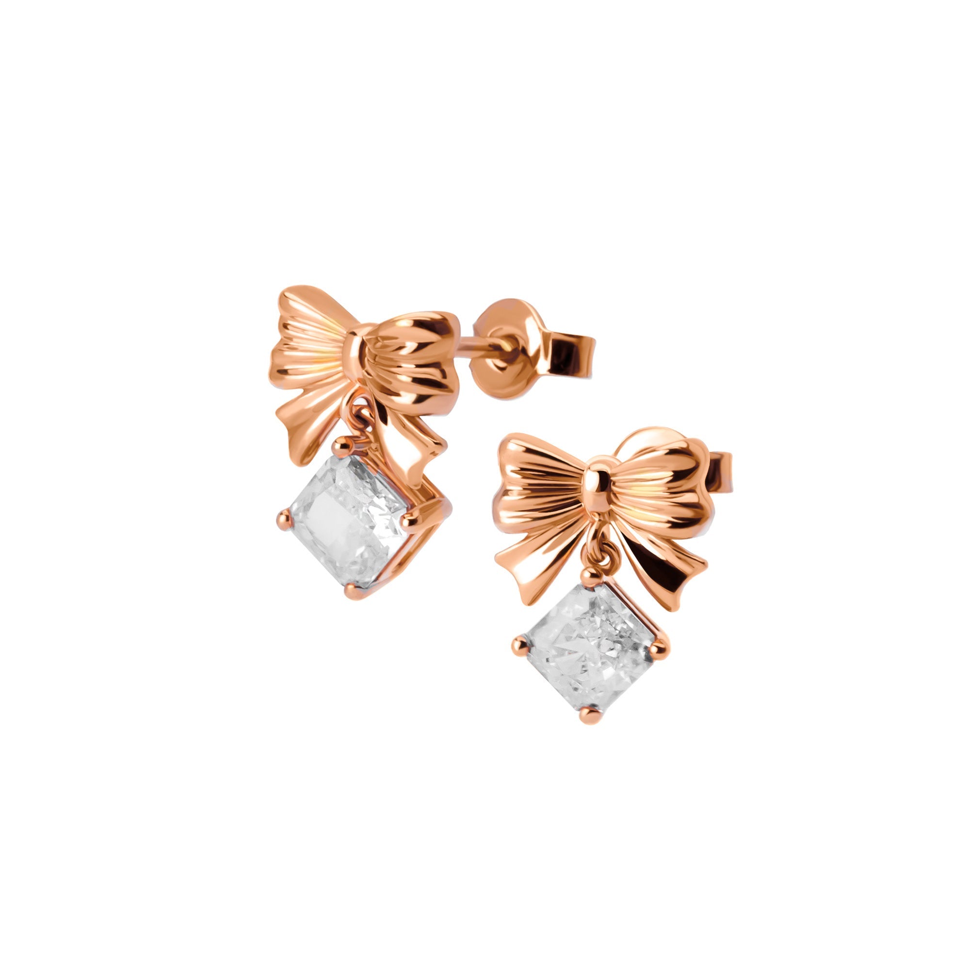 Anting Stud Emas 8k - Bowish Gold Earring - Veya Collection - Juene Jewelry - Juene