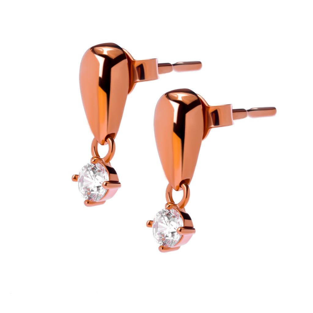 Anting Stud Emas 8K - Tear Gold Earring - Flux Collection - Juene Jewelry - Juene Jewelry