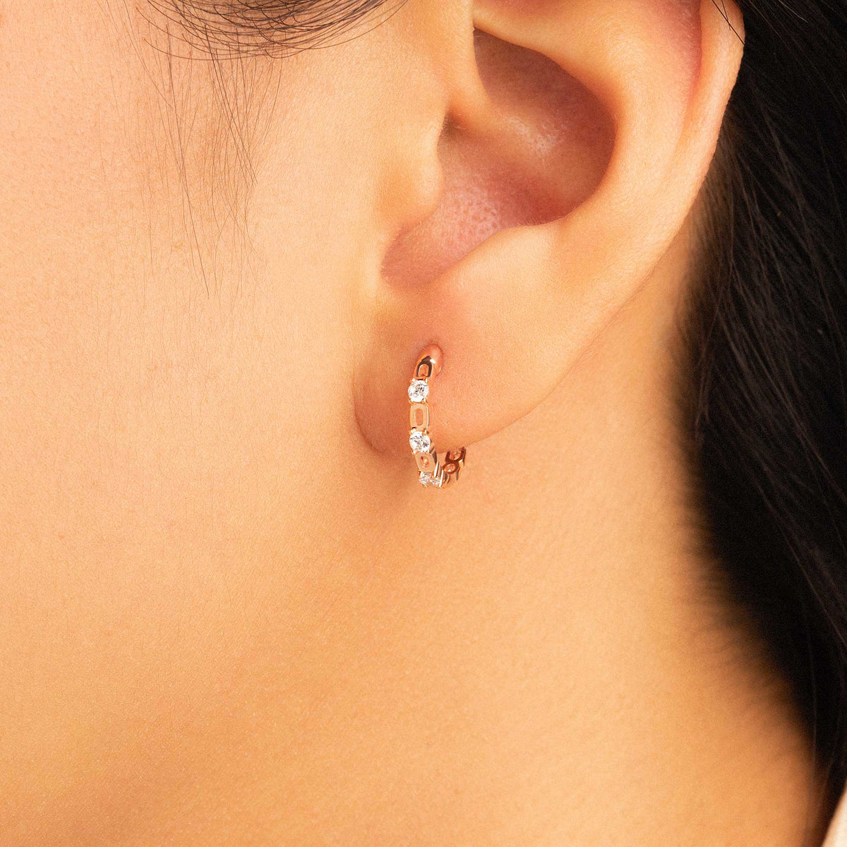 Anting Stud Emas 8K - Via Gold Hoops Earring - Terra Collection - Juene Jewelry - Juene