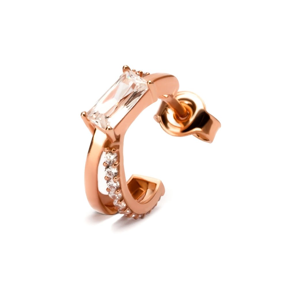 Anting Tusuk Emas 7k - Kyara Gold Stud Earring - Quadra Collection - Juene Jewelry
