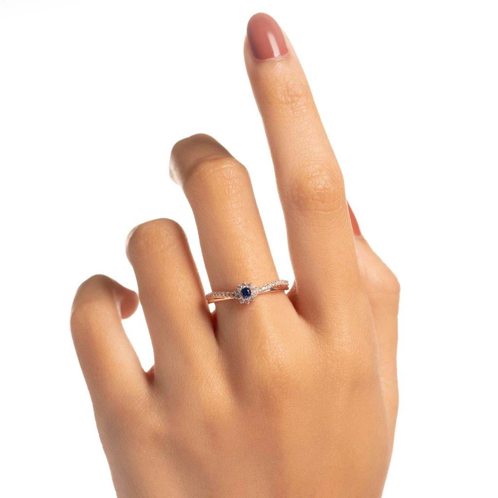 Cincin Emas 7k - Laina Gold Ring - Moonveil Collection - Juene Jewelry - Juene