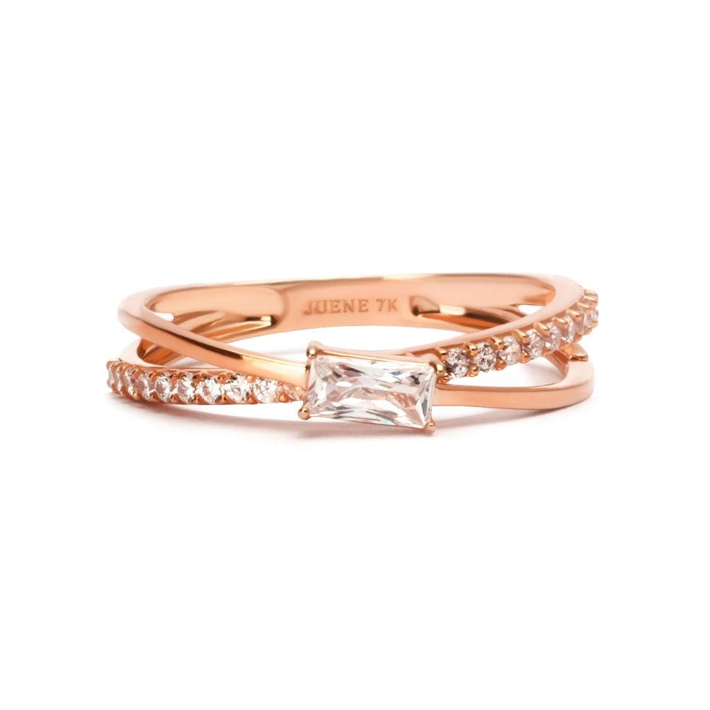 Cincin Emas 7k - Maisa Gold Ring - Quadra Collection - Juene Jewelry