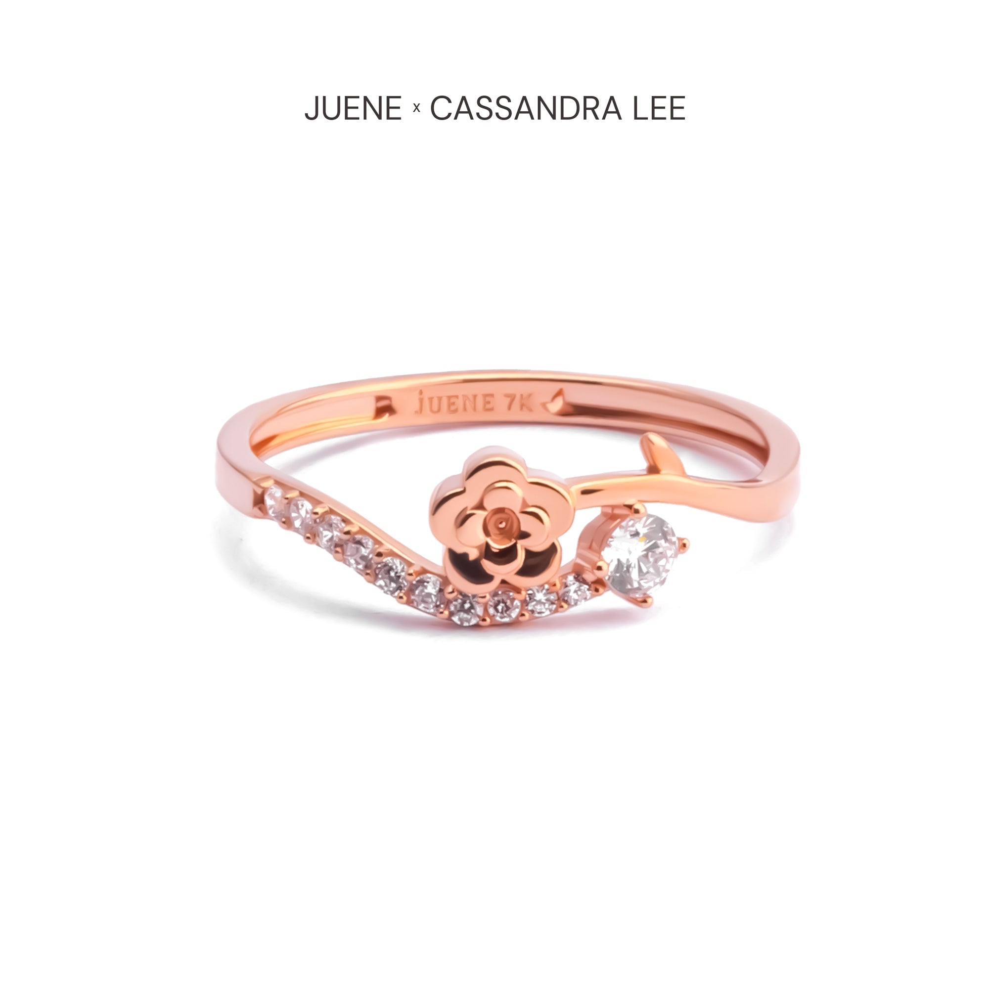 Cincin Emas 7k - Roses Gold Ring - With Love Collection - Cassandra Lee x Juene Jewelry - Juene