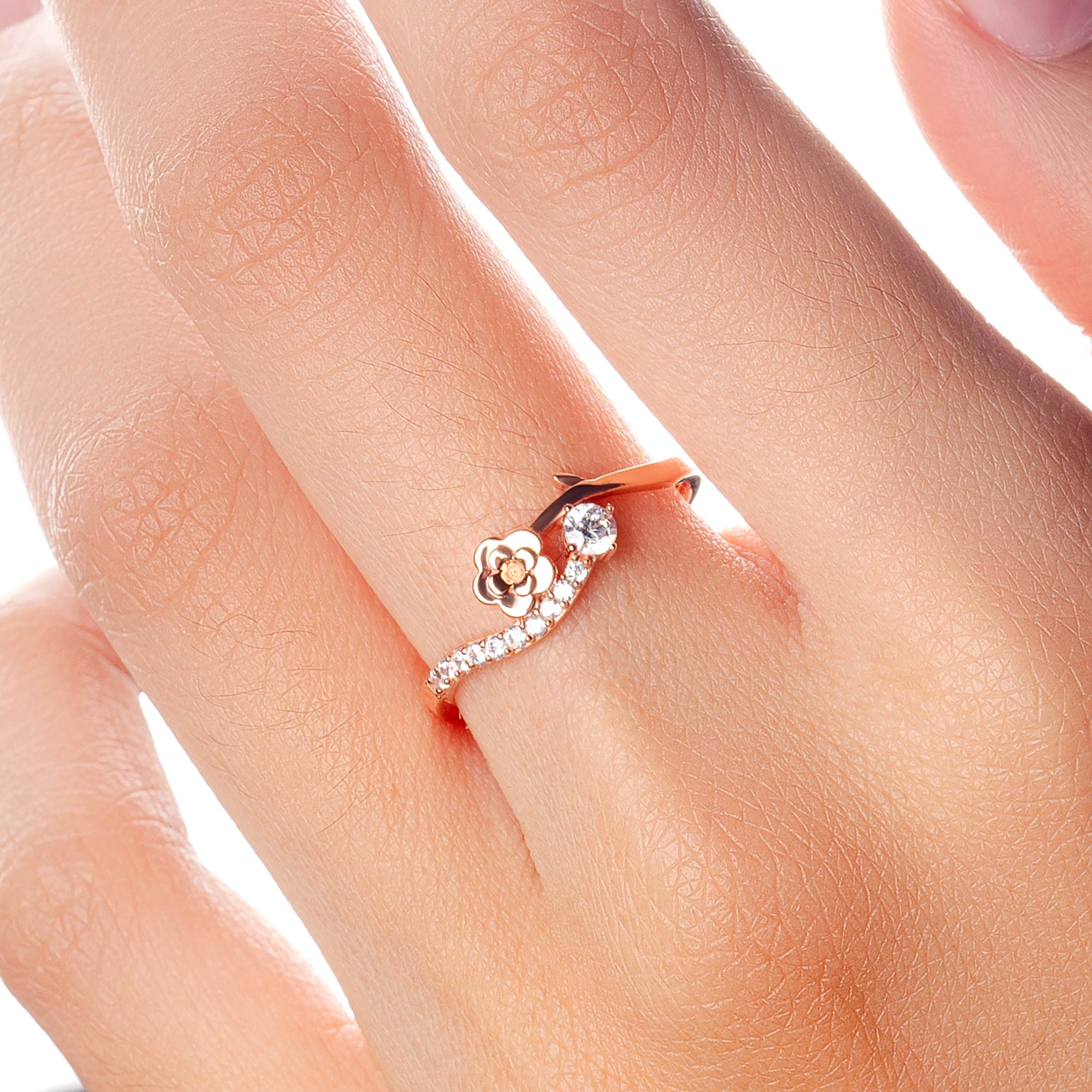 Cincin Emas 7k - Roses Gold Ring - With Love Collection - Cassandra Lee x Juene Jewelry - Juene