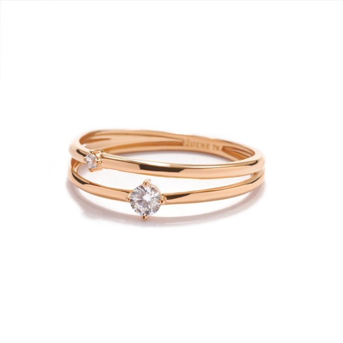 Cincin Emas 7k - Zaneta Gold Ring - Twine Collection - Juene Jewelry