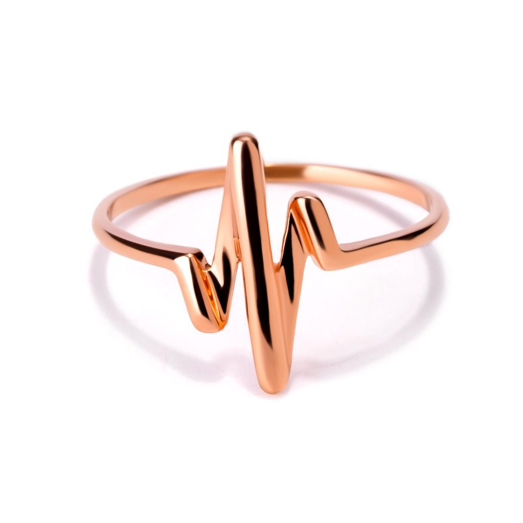 Cincin Emas 8K - Heartbeat Gold Ring - Viviene Collection - Juene Jewelry - Juene
