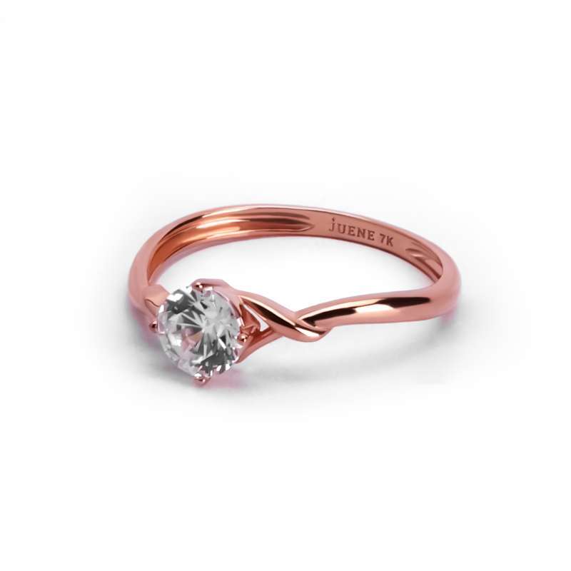 Cincin Emas Solitaire 7k - Fey Gold Ring - Dazzling Juene Collection - Juene Jewelry - Juene