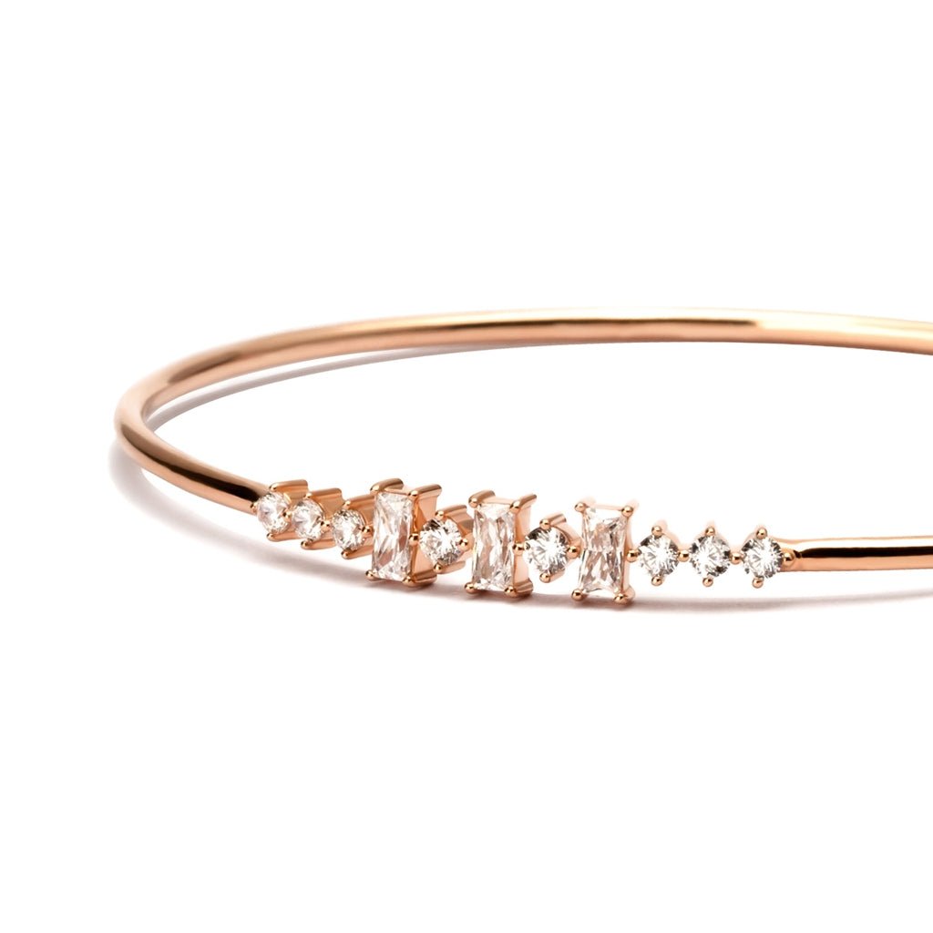 Gelang Emas 7k - Athena Gold Bangle - Quadra Collection - Juene Jewelry
