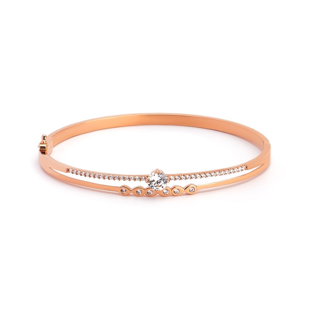 Gelang Emas 7k - Luciana Gold Bangle - Eternal Collection - Juene Jewelry - Juene