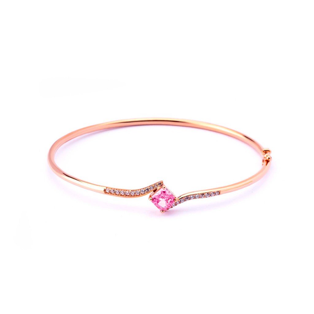 Gelang Emas 7k - Lush Blush Gold Bangle - Pinky Crush Collection - Juene Jewelry - Juene
