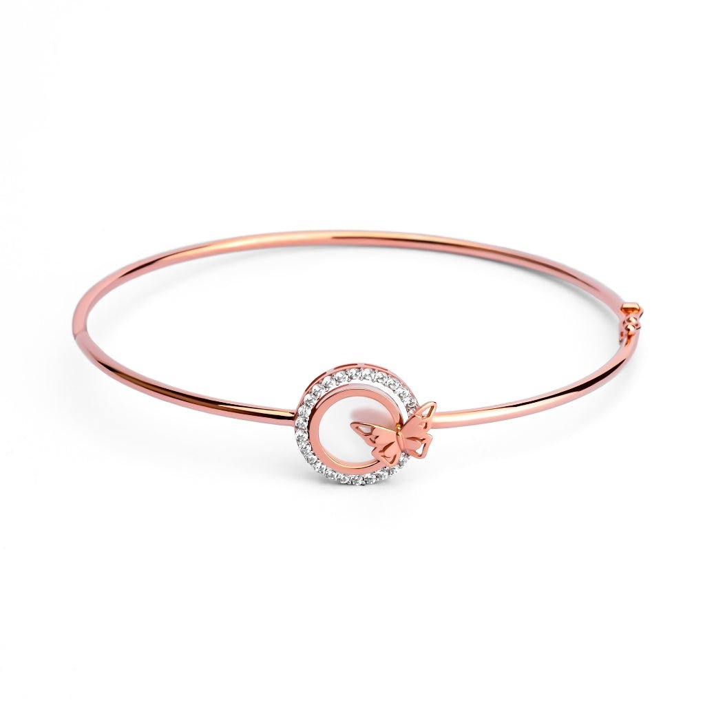 Emas Mine Mine Gold Jewellery Diamond Bangle Malabar Rose Gold