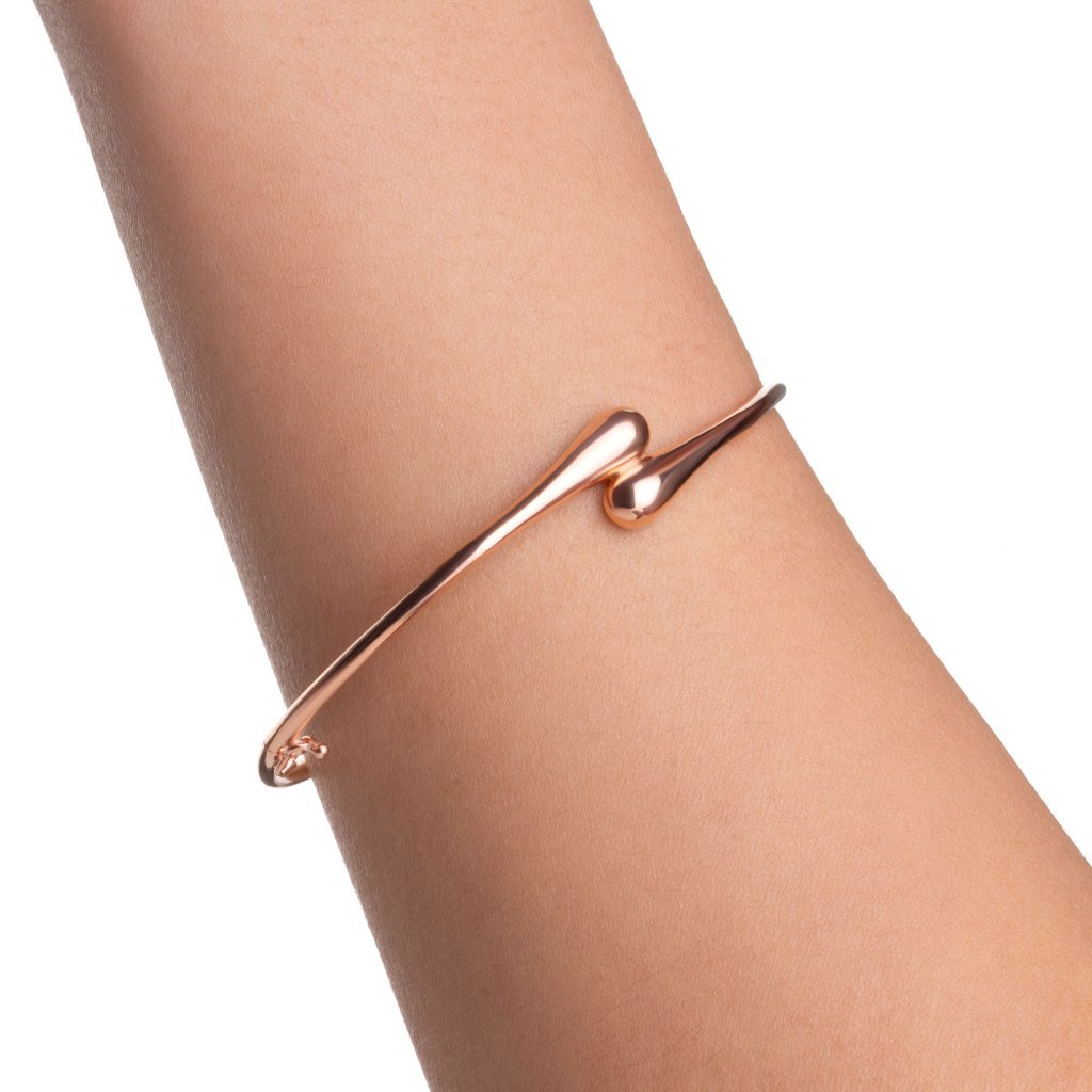 Gelang Emas 8K - Teardrop Gold Bangle 01 - Viviene Collection - Juene Jewelry - Juene