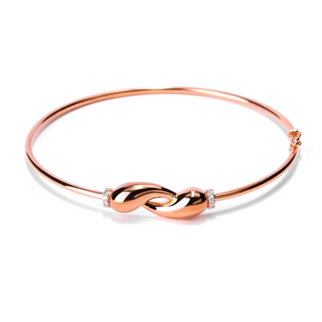 Gelang Emas 8K - Teardrop Gold Bangle 02 - Viviene Collection - Juene Jewelry - Juene