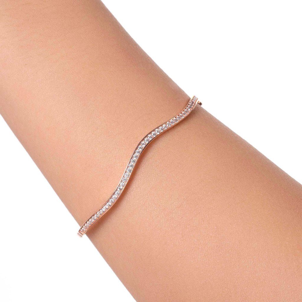 Gelang Emas 8K - Wave Gold Bangle - Brianeta Collection - Juene Jewelry - Juene