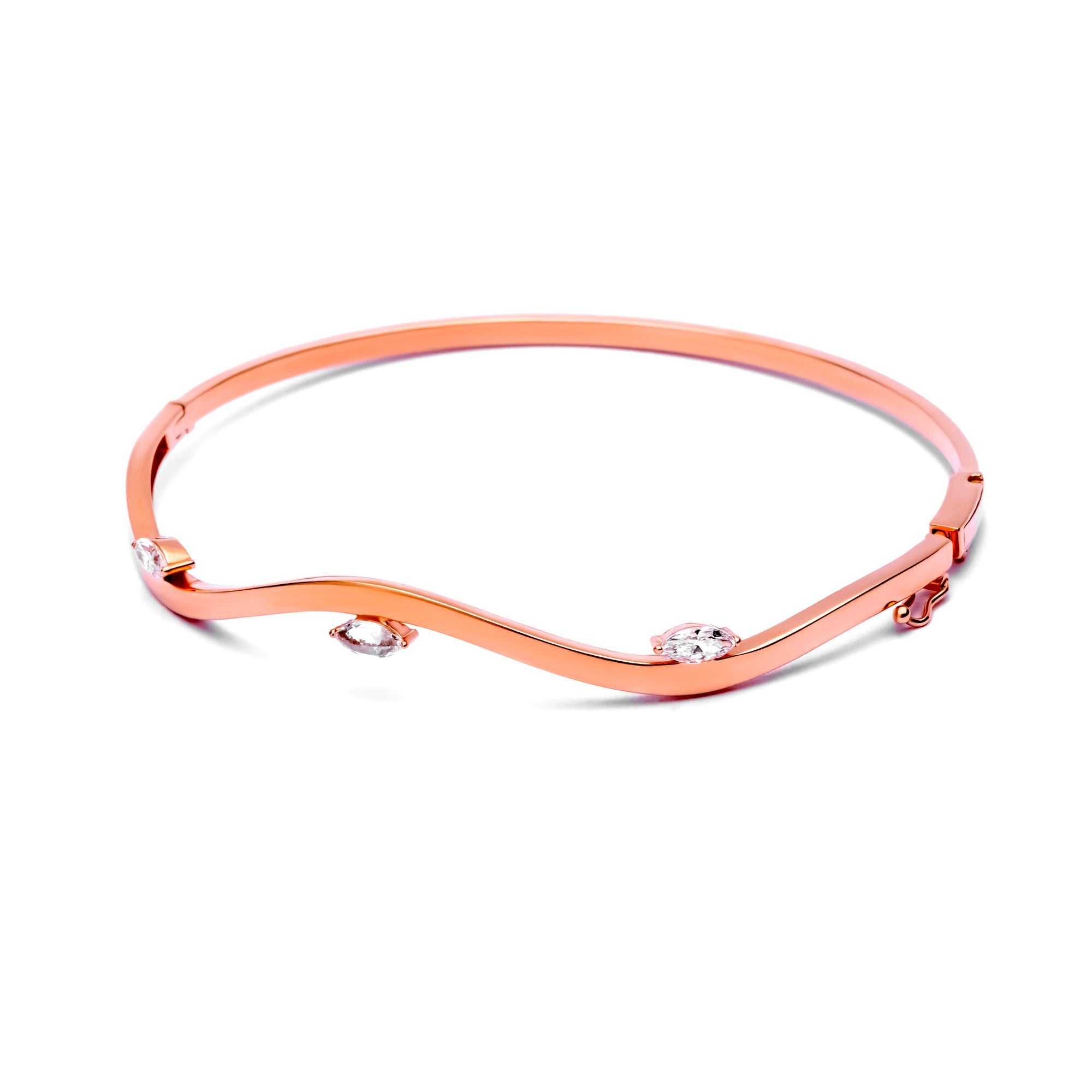 Gelang Emas 8K - Wavey Gold Bangle - Veya Collection - Juene Jewelry - Juene