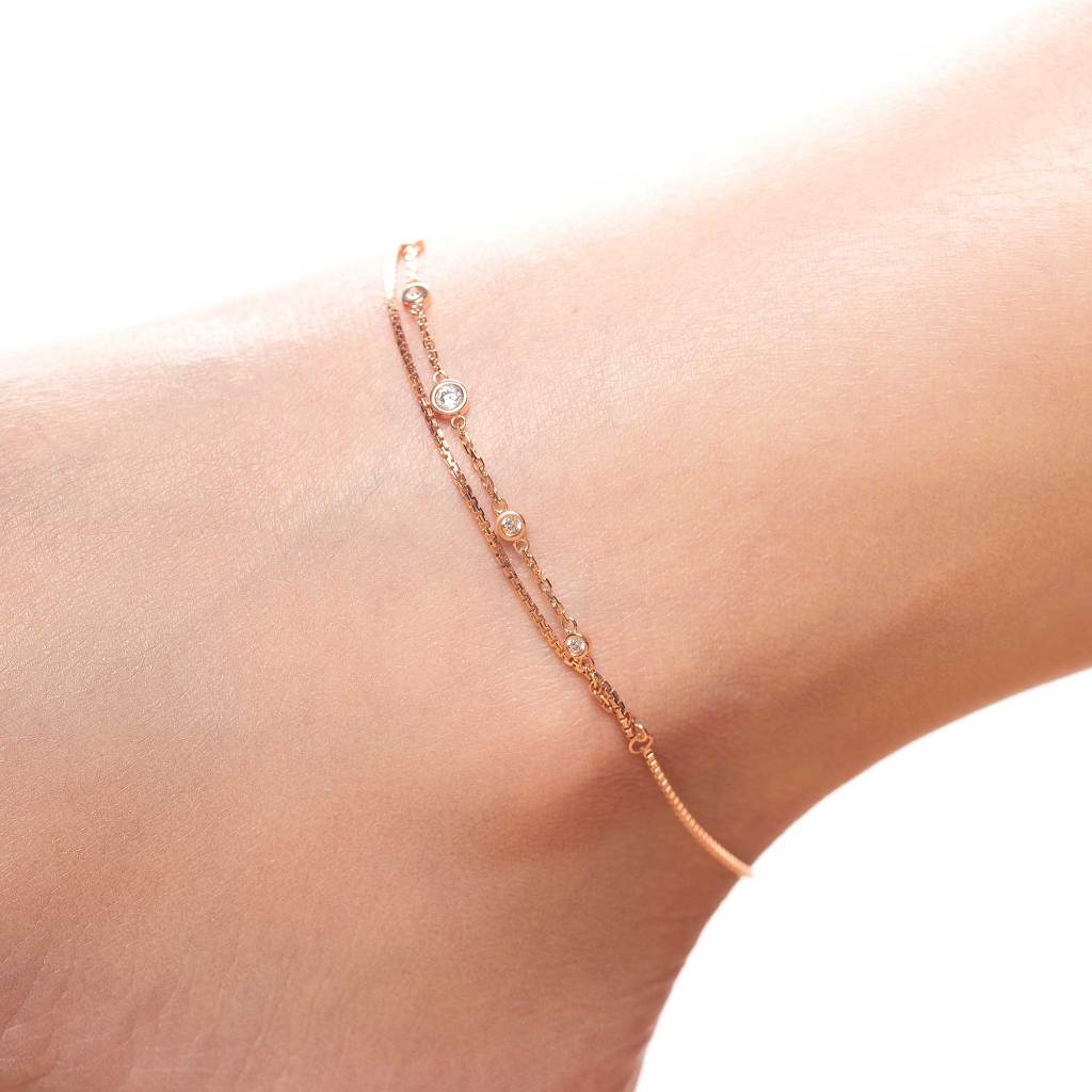 Gelang Kaki Emas 7k - Chase Gold Anklet - Treasure Collection - Juene Jewelry - Juene