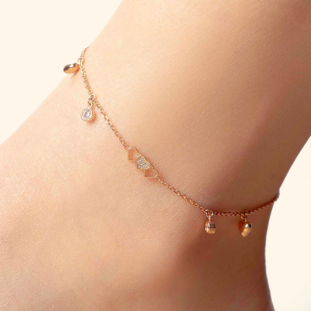 Gelang Kaki Serut Emas 7k - Amartya Gold Anklet - Adorn Collection - Juene Jewelry - Juene