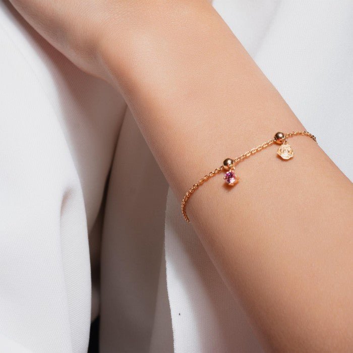 Gelang Serut Emas 7k - Blushing Rose Gold Bracelet - The Shades Collection - Juene Jewelry
