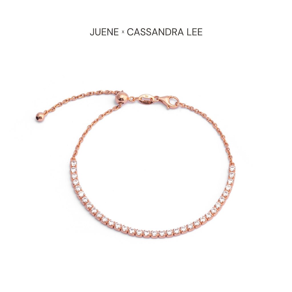 Gelang Serut Emas 7k - Evermore Tennis Gold Bracelet - With Love Collection - Cassandra Lee x Juene Jewelry - Juene