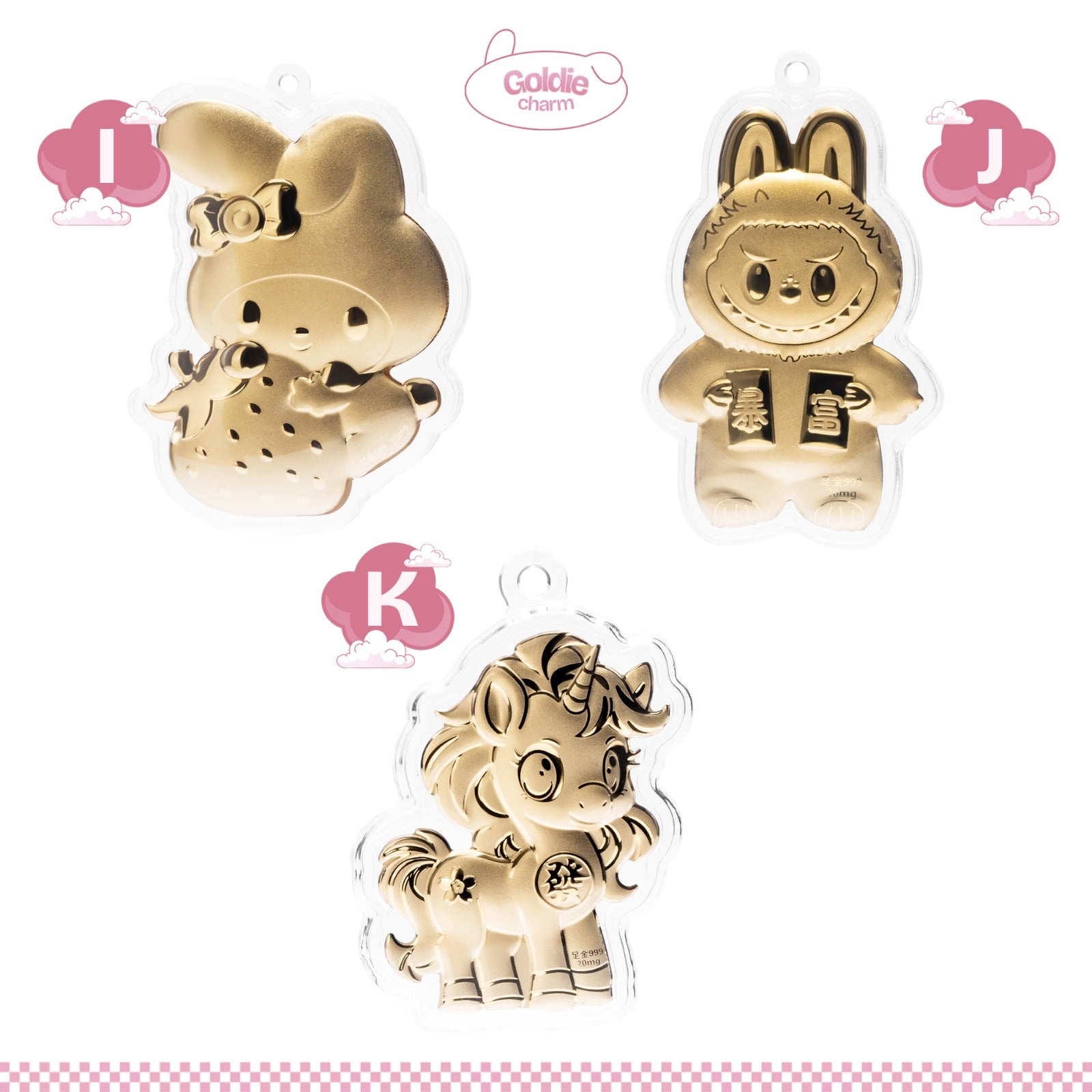 Goldie Charm - Real Gold Bag Charm / Phone Holder - Gantungan Tas - Gantungan HP Emas - Juene Jewelry - Juene