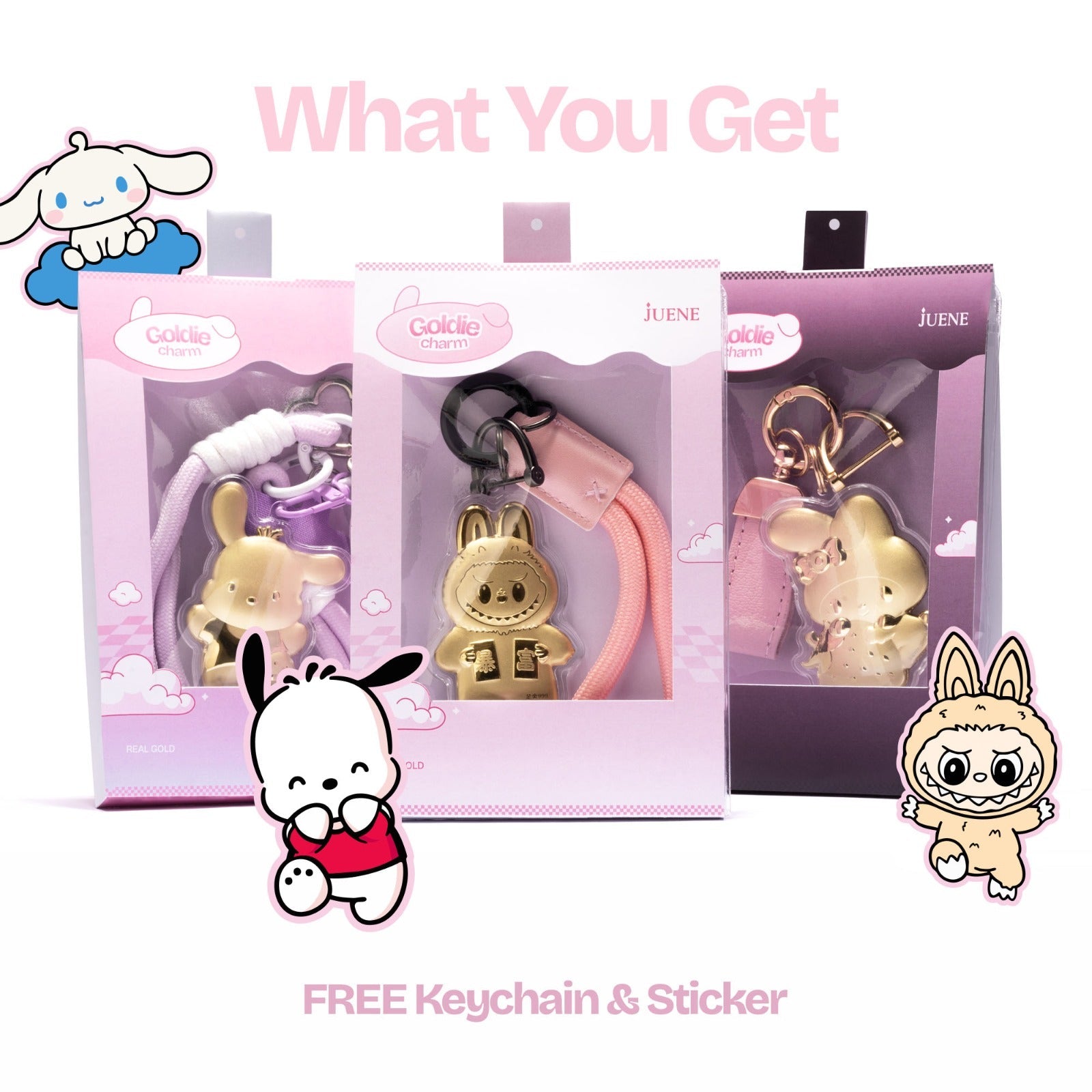 Goldie Charm - Real Gold Bag Charm / Phone Holder - Gantungan Tas - Gantungan HP Emas - Juene Jewelry - Juene