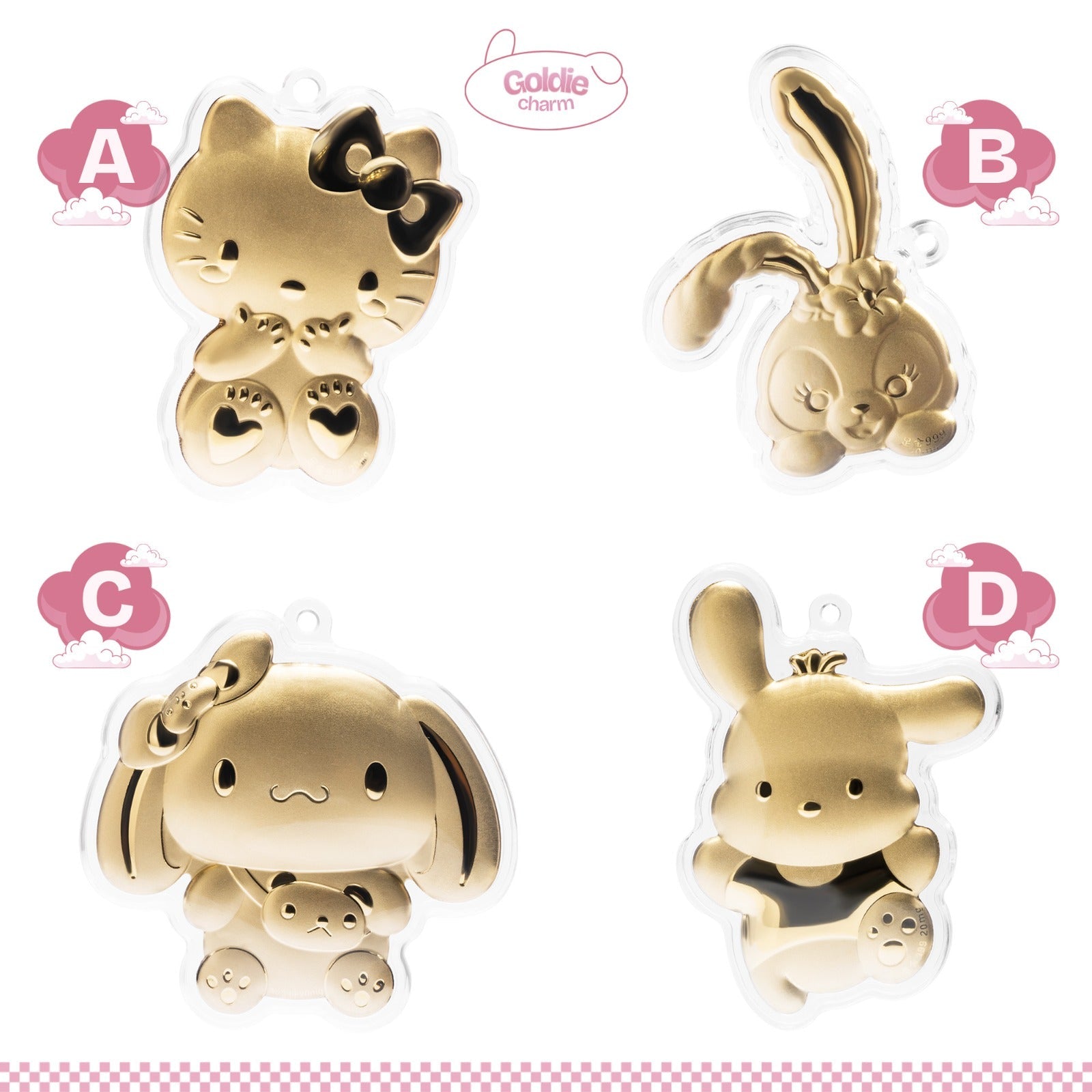 Goldie Charm - Real Gold Bag Charm / Phone Holder - Gantungan Tas - Gantungan HP Emas - Juene Jewelry - Juene