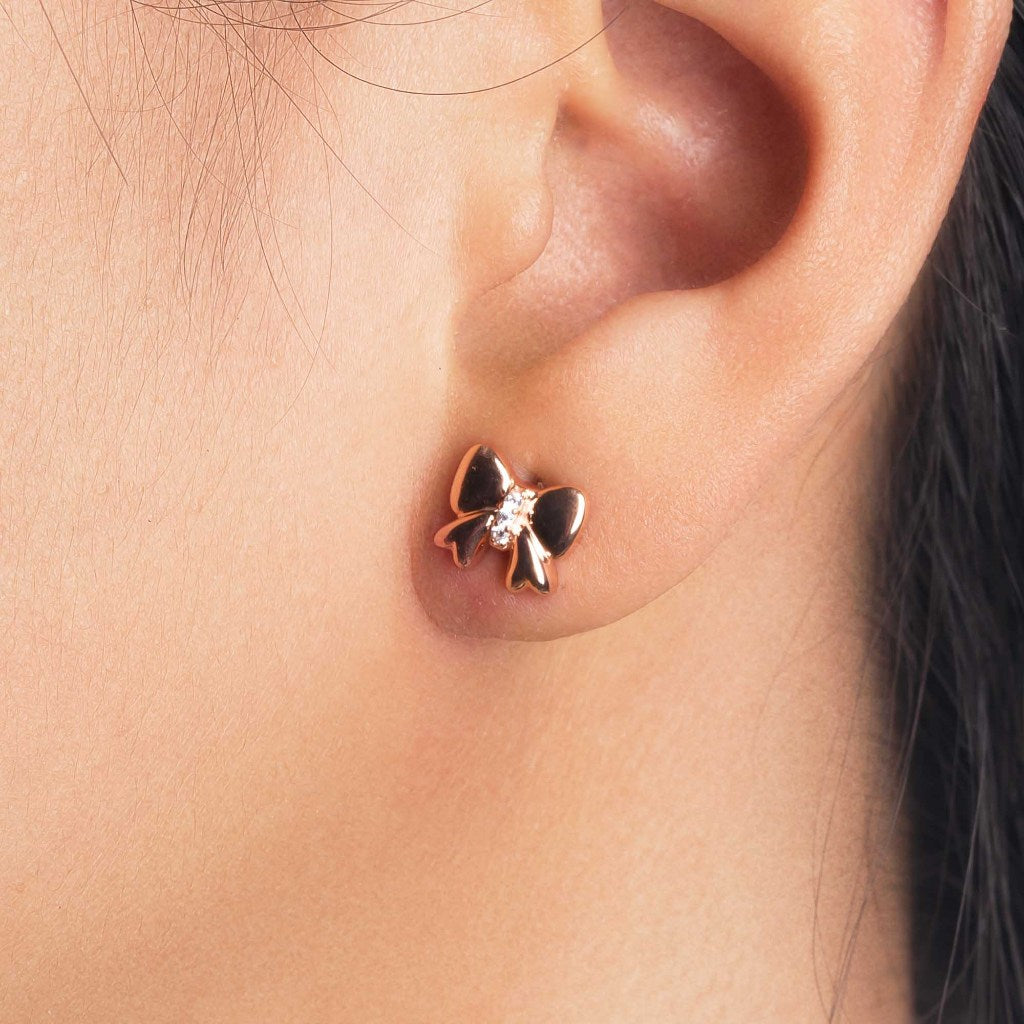 Anting Tusuk Emas 7k - Riana Gold Stud Earring - Bubbly Collection - Juene Jewelry
