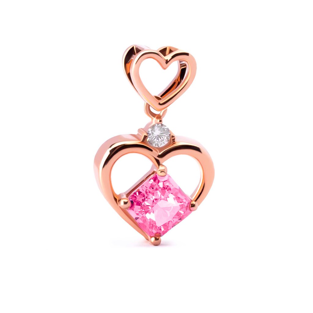 Liontin Emas 7k - Pure Love Gold Pendant - Pinky Crush Collection - Juene Jewelry