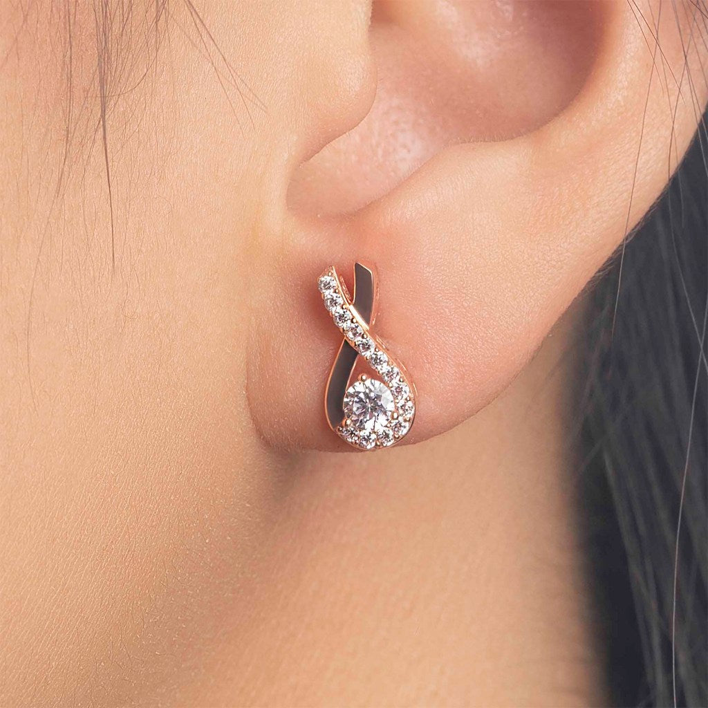 Anting Stud Emas 7k - Light Gold Earring - Eternal Collection - Juene Jewelry