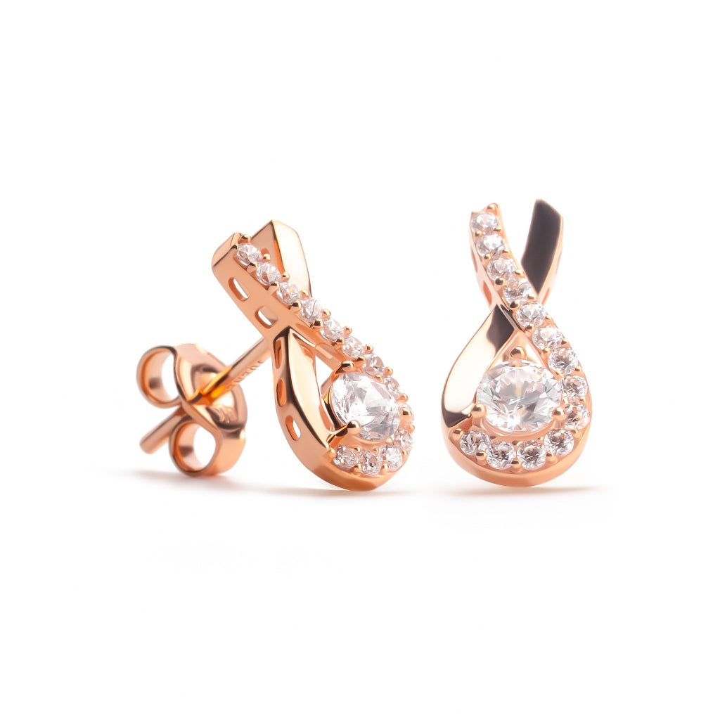 Anting Stud Emas 7k - Light Gold Earring - Eternal Collection - Juene Jewelry