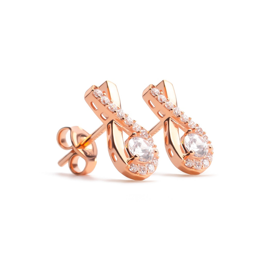 Anting Stud Emas 7k - Light Gold Earring - Eternal Collection - Juene Jewelry