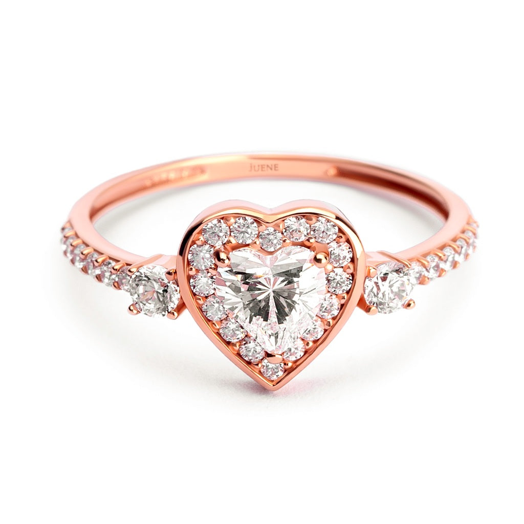 Cincin Emas 7k - Heart Gold Ring - Avelia Collection - Juene Jewelry