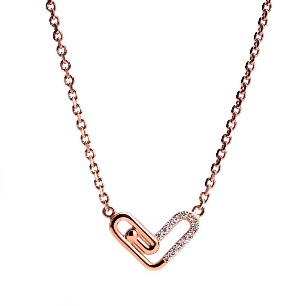 Kalung Serut Emas 8K - Love Link Gold Necklace - Veya Collection - Juene Jewelry