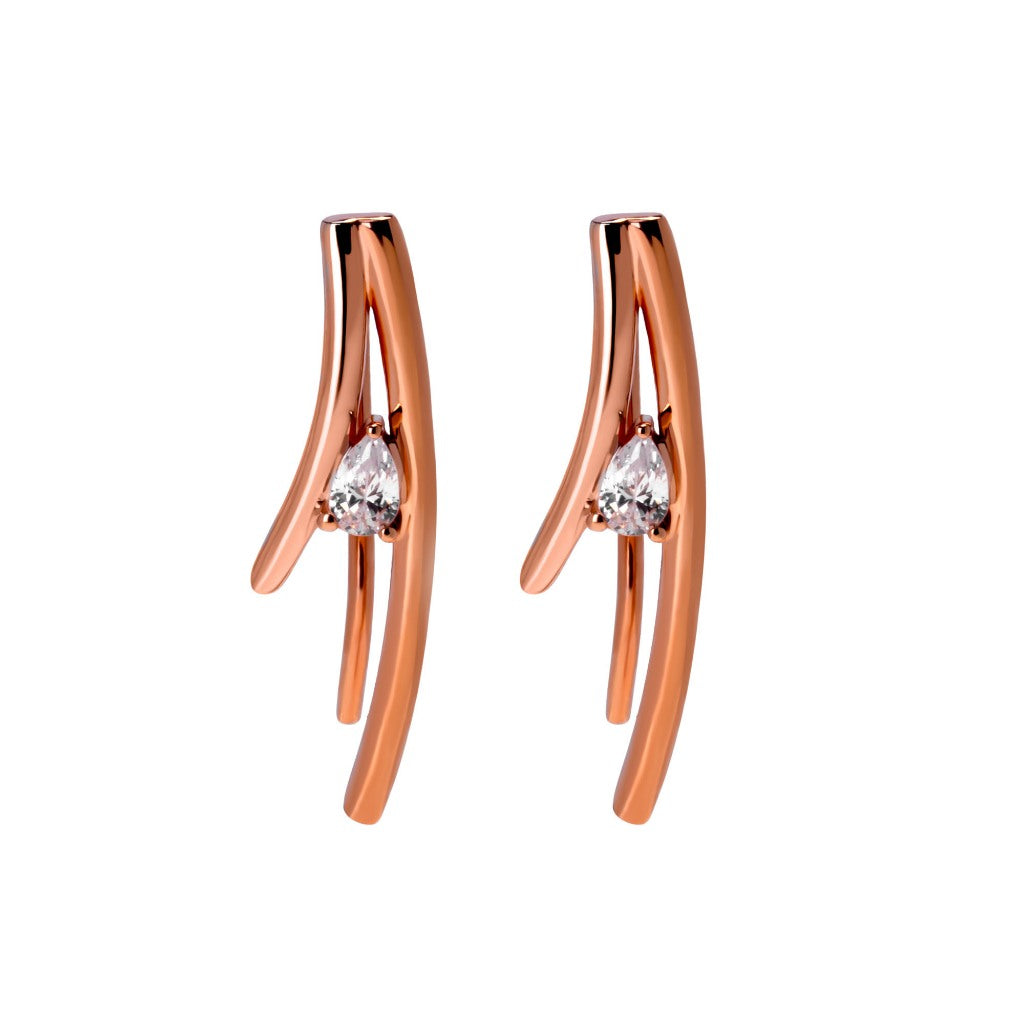 Anting Stud Emas 8K - Nyla Gold Earring - Fiora Collection - Juene Jewelry